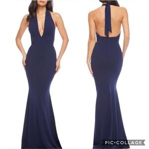 NWT Dress the Population Camden‎ Mermaid Evening Gown in Navy Blue Size Small